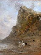 Eugene Fromentin Moroccan Horsemen at the Foot of the Chiffra Cliffs painting